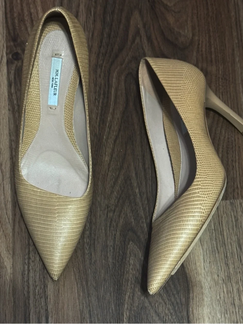 M.M.LaFleur Ginger Pumps - Embossed Lizard in Wheat EU 39.5/US 8.5/9 - Picture 2 of 12